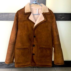 Zara suede jacket with inside fur size large